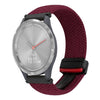 Correa de reloj trenzada con hebilla magnética de 18 mm para Garmin Vivomove 3S (rojo vino)