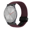 Correa de reloj trenzada con hebilla magnética de 18 mm para Garmin Vivomove 3S (color cereza)