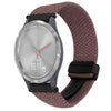 Correa de reloj trenzada con hebilla magnética de 18 mm para Garmin Vivomove 3S (morado ahumado)