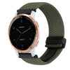 Correa de reloj trenzada con hebilla magnética de 18 mm para Garmin Active S (verde oliva)