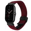 Correa de reloj trenzada de 20 mm con hebilla magnética para Amazfit GTS 2e (negra, arena y roja)
