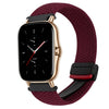 Correa de reloj trenzada de 20 mm con hebilla magnética para Amazfit GTS 2 (rojo vino)