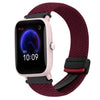 Para Amazfit Bip U Correa de reloj trenzada con hebilla magnética de 20 mm (rojo vino)