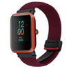 Correa de reloj trenzada con hebilla magnética de 20 mm para Amazfit Bip Lite (rojo vino)