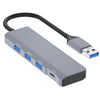 ADS-309A Aleación de aluminio USB a 3 x USB 3.0 + Adaptador de concentrador de expansión de puerto de datos tipo C