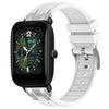 Correa de silicona para reloj Amazfit Bip U de 20 mm con hebilla plateada de liberación rápida (blanca)