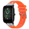 Correa de silicona para reloj Amazfit Bip U de 20 mm con hebilla plateada de liberación rápida (naranja)