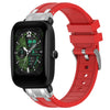 Correa de silicona para reloj Amazfit Bip U de 20 mm con hebilla plateada de liberación rápida (roja)