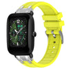 Correa de silicona para reloj Amazfit Bip U de 20 mm con hebilla plateada de liberación rápida (amarillo vital)
