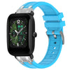 Para Amazfit Bip U Correa de reloj de silicona real con hebilla plateada de liberación rápida de 20 mm (azul cielo)