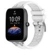 Correa de silicona para reloj Amazfit Bip3 Pro con hebilla plateada de liberación rápida de 20 mm (blanca)
