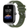 Correa de silicona para reloj Amazfit Bip3 Pro de 20 mm con hebilla plateada de liberación rápida (verde oliva)