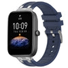 Correa de silicona para reloj Amazfit Bip3 Pro con hebilla plateada de liberación rápida de 20 mm (azul marino)