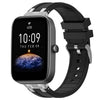 Correa de silicona para reloj Amazfit Bip3 Pro con hebilla plateada de liberación rápida de 20 mm (negra)