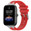 Correa de silicona para reloj Amazfit Bip3 Pro con hebilla plateada de liberación rápida de 20 mm (roja)