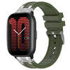 Correa de silicona para reloj Amazfit Active de 20 mm con hebilla plateada de liberación rápida (verde oliva)