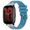 Correa de silicona para reloj Amazfit Active de 20 mm con hebilla plateada de liberación rápida (azul marino)