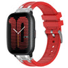 Correa de silicona para reloj Amazfit Active de 20 mm con hebilla plateada de liberación rápida (roja)