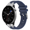 Correa de silicona para reloj Amazfit GTR Mini, de 20 mm, con hebilla plateada y liberación rápida (azul marino)
