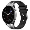 Para Amazfit GTR Mini Correa de reloj de silicona real de 20 mm con hebilla plateada de liberación rápida (negro)