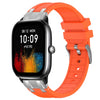 Correa de silicona para reloj Amazfit GTS4 Mini, de 20 mm, con hebilla plateada y liberación rápida (naranja)
