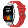 Correa de silicona para reloj Amazfit GTS4 Mini, de 20 mm, con hebilla plateada y liberación rápida (roja)
