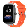 Para Amazfit Bip3 Correa de reloj de silicona real con hebilla plateada de liberación rápida de 20 mm (naranja)