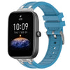Correa de silicona para reloj Amazfit Bip3 con hebilla plateada de liberación rápida de 20 mm (azul marino)