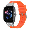 Correa de silicona para reloj Amazfit GTS 3 con hebilla plateada de liberación rápida de 20 mm (naranja)