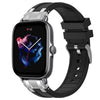 Correa de silicona para reloj Amazfit GTS 3 con hebilla plateada de liberación rápida de 20 mm (negra)