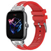 Correa de silicona para reloj Amazfit GTS 3 con hebilla plateada de liberación rápida de 20 mm (roja)