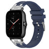 Correa de silicona para reloj Amazfit GTS 2e con hebilla plateada de liberación rápida de 20 mm (azul marino)