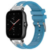 Correa de silicona para reloj Amazfit GTS 2e con hebilla plateada de liberación rápida de 20 mm (azul marino)