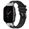 Correa de silicona para reloj Amazfit GTS 2e con hebilla plateada de liberación rápida de 20 mm (negra)