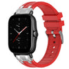 Correa de silicona para reloj Amazfit GTS 2e con hebilla plateada de liberación rápida de 20 mm (roja)
