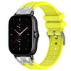Correa de silicona para reloj Amazfit GTS 2e con hebilla plateada de liberación rápida de 20 mm (amarillo vital)