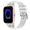 Correa de silicona para reloj Amazfit Pop Pro de 20 mm con hebilla plateada de liberación rápida (blanca)