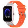 Correa de silicona para reloj Amazfit Pop Pro de 20 mm con hebilla plateada de liberación rápida (naranja)