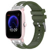 Correa de silicona para reloj Amazfit Pop Pro de 20 mm con hebilla plateada de liberación rápida (verde oliva)