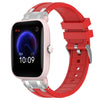 Correa de silicona para reloj Amazfit Pop Pro de 20 mm con hebilla plateada de liberación rápida (roja)