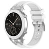 Correa de silicona para reloj Amazfit Pop de 20 mm con hebilla plateada de liberación rápida (blanca)