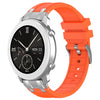 Correa de silicona para reloj Amazfit Pop de 20 mm con hebilla plateada de liberación rápida (naranja)