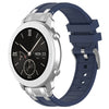 Correa de silicona para reloj Amazfit Pop de 20 mm con hebilla plateada de liberación rápida (azul marino)