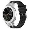 Correa de silicona para reloj Amazfit Pop de 20 mm con hebilla plateada de liberación rápida (negra)