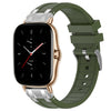 Correa de silicona para reloj Amazfit GTS 2 con hebilla plateada de liberación rápida de 20 mm (verde oliva)