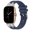 Correa de silicona para reloj Amazfit GTS 2 con hebilla plateada de liberación rápida de 20 mm (azul marino)