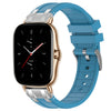 Correa de silicona para reloj Amazfit GTS 2 con hebilla plateada de liberación rápida de 20 mm (azul marino)
