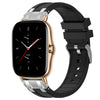 Correa de silicona para reloj Amazfit GTS 2 con hebilla plateada de liberación rápida de 20 mm (negra)