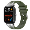 Correa de silicona para reloj Amazfit GTS de 20 mm con hebilla plateada de liberación rápida (verde oliva)