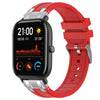 Correa de silicona para reloj Amazfit GTS de 20 mm con hebilla plateada de liberación rápida (roja)